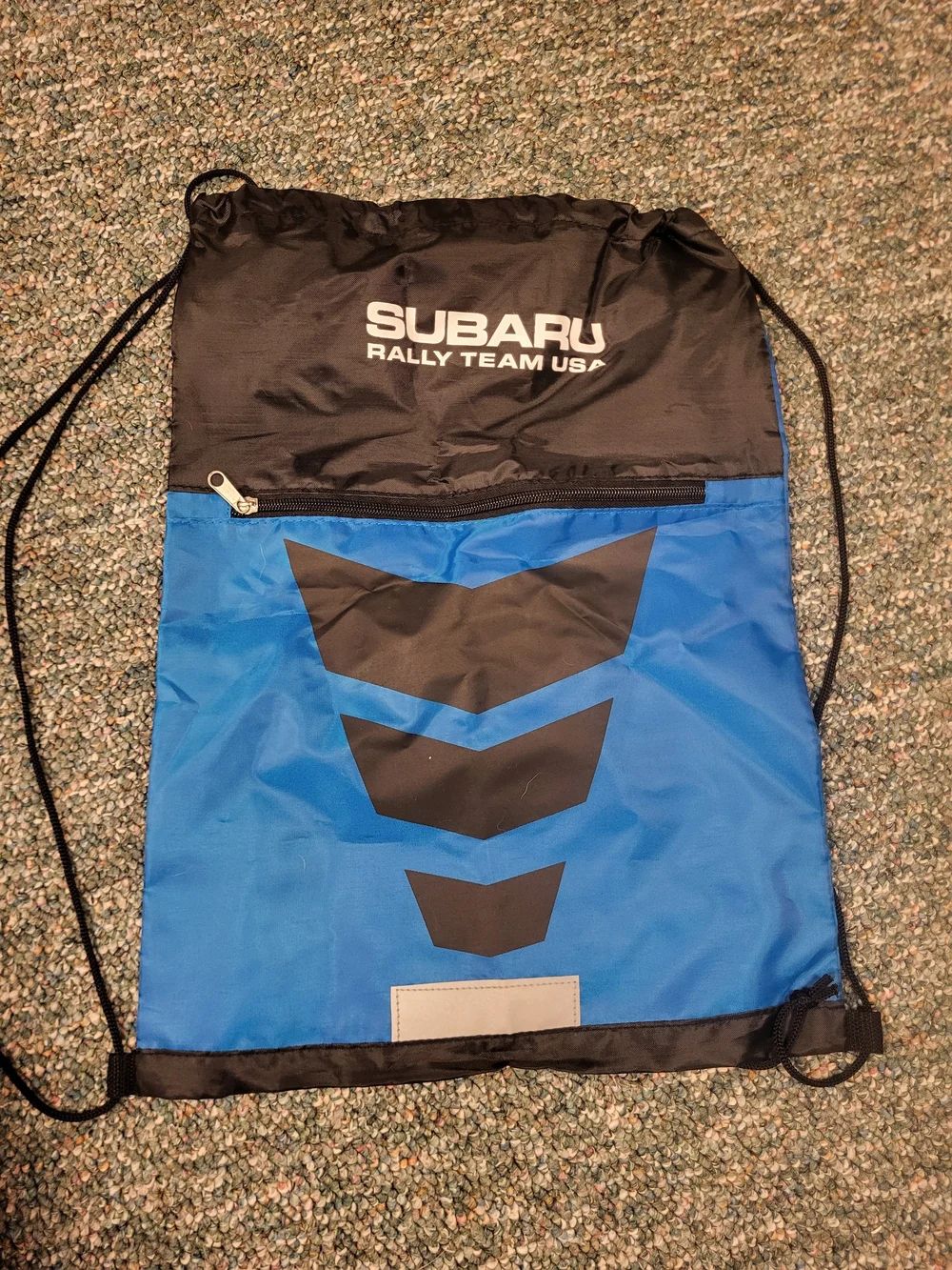 Subaru Blue and Black Drawstring Bag, New